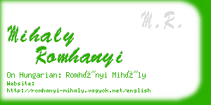 mihaly romhanyi business card